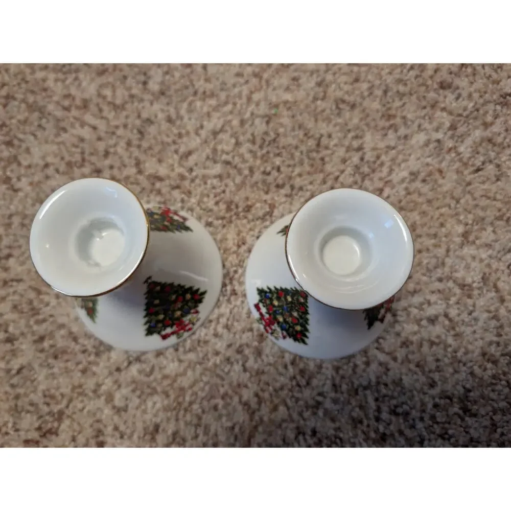 Christmas Candlestick Holders Pair 4